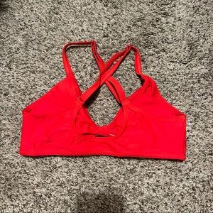 Small adjustable red bikini top